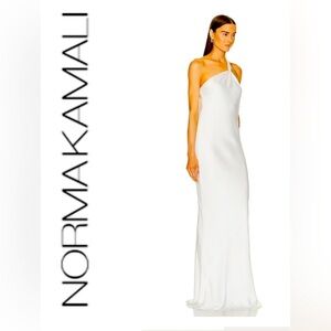 - Norma Kamali One-Shoulder Bias-Cut Gown -size M -